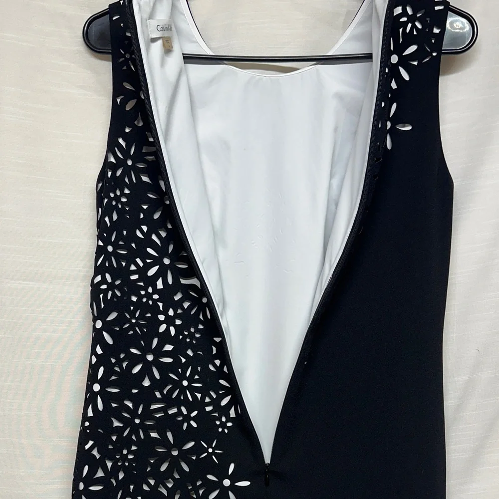 Calvin Klein Black Floral Cutout Mini Dress - Picture 8 of 11